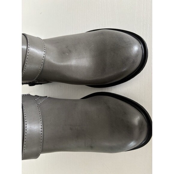 Rocket Dog Boots Womens 6.5 Casual Side Zip Moto Ankle Bootie Grey Faux Leather - Picture 3 of 8